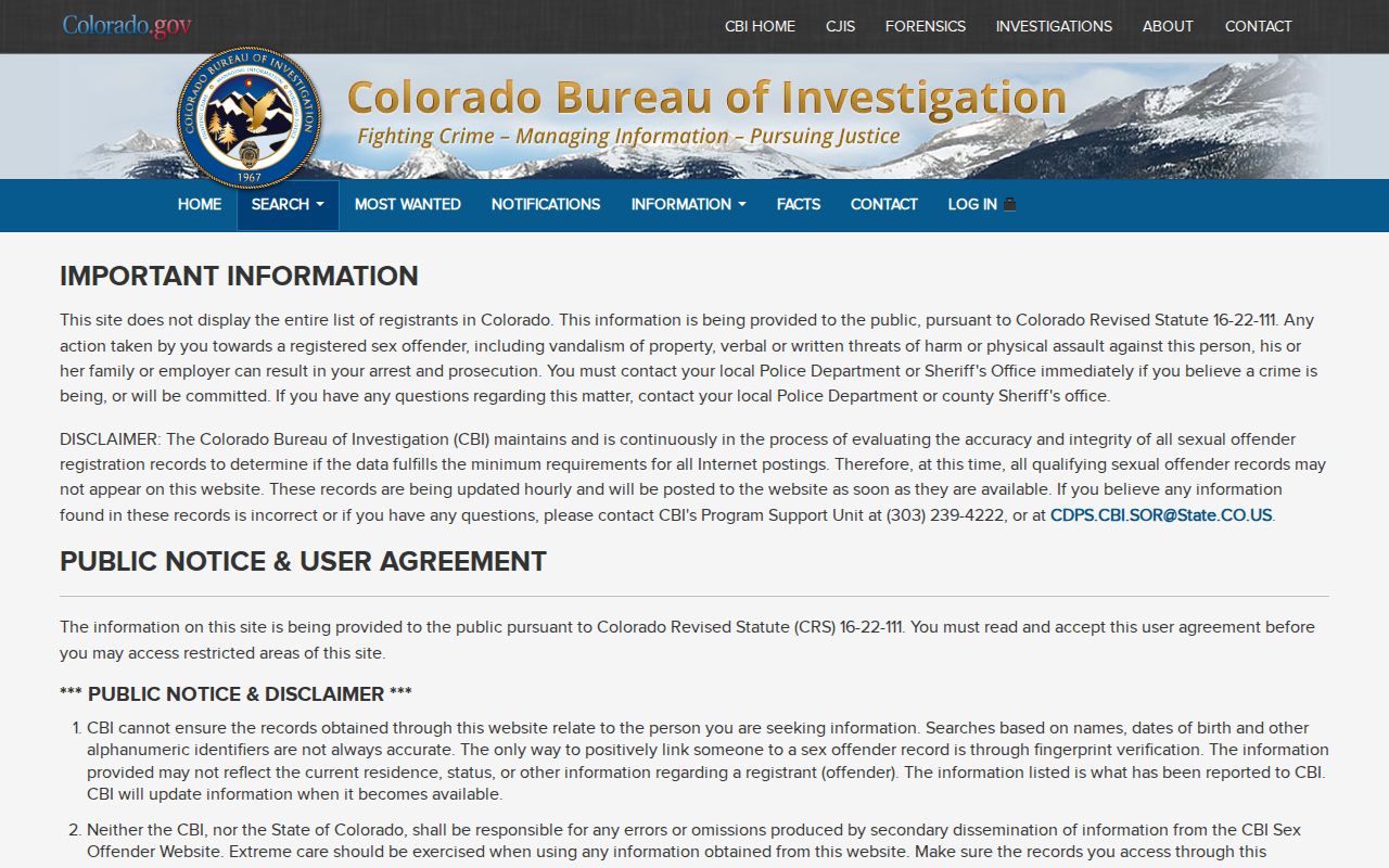 Denver County released inmate registry photo search agreement