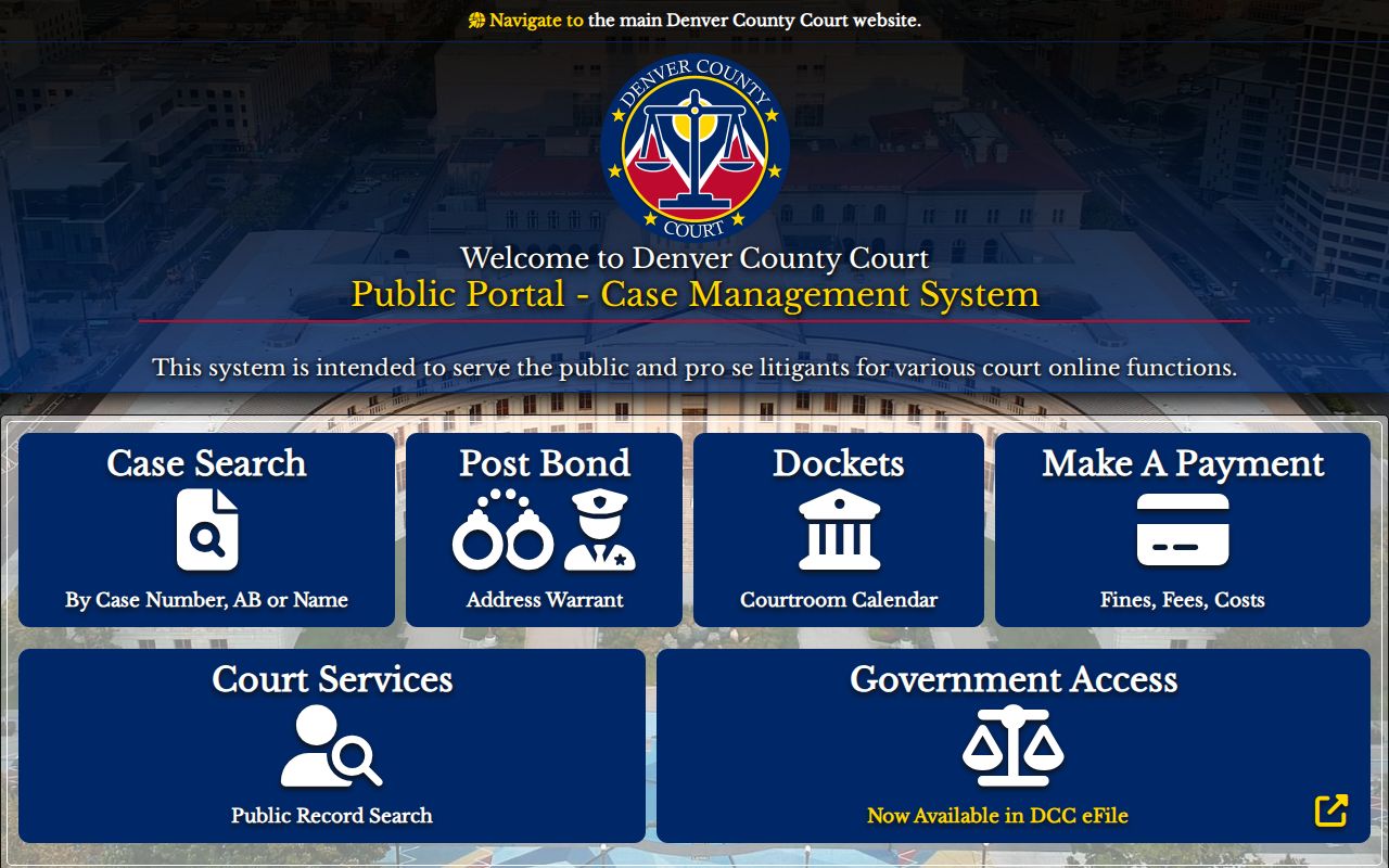 Denver County released inmates court public portal